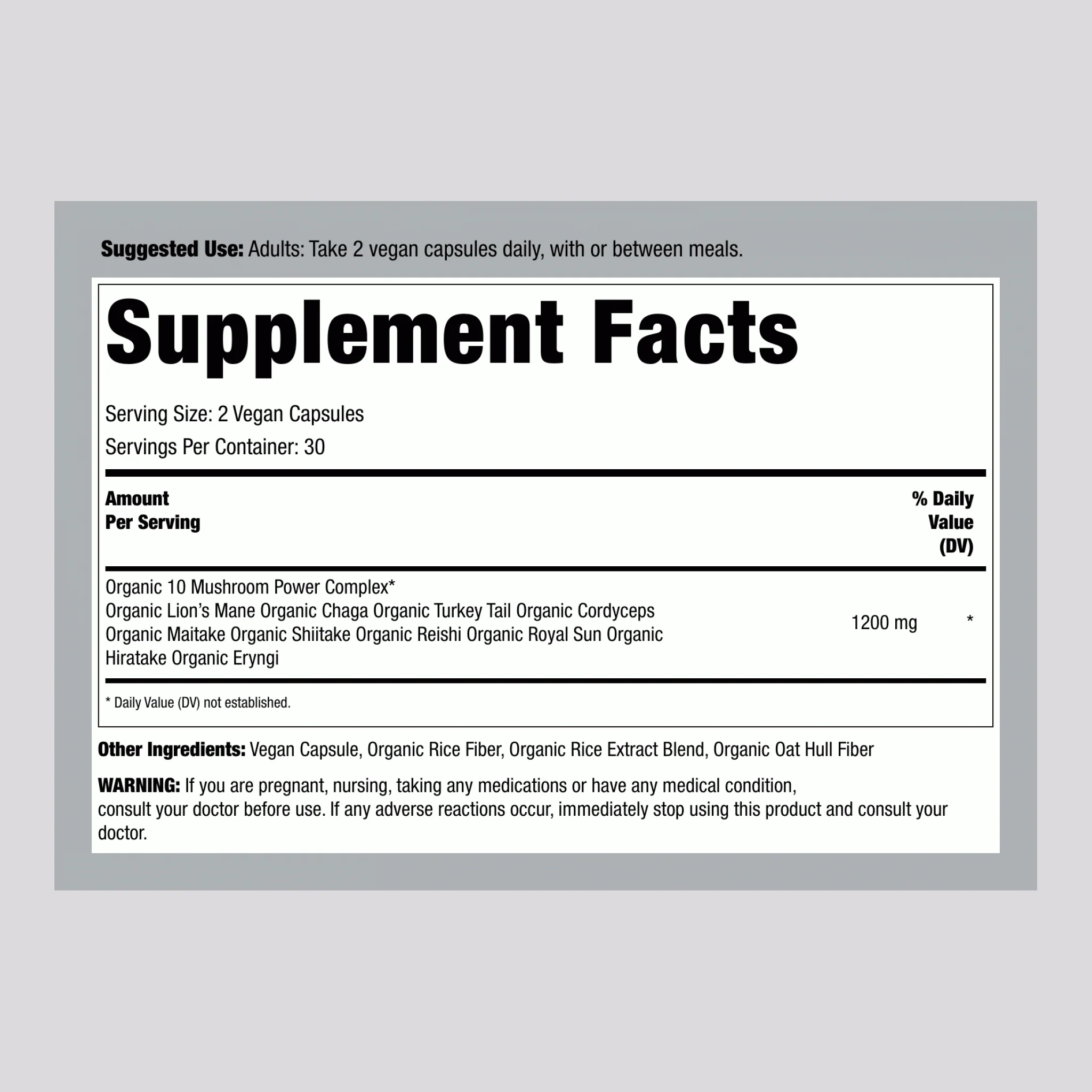 10 Mushroom Power Complex, 60 Vegan Capsules - Image 2