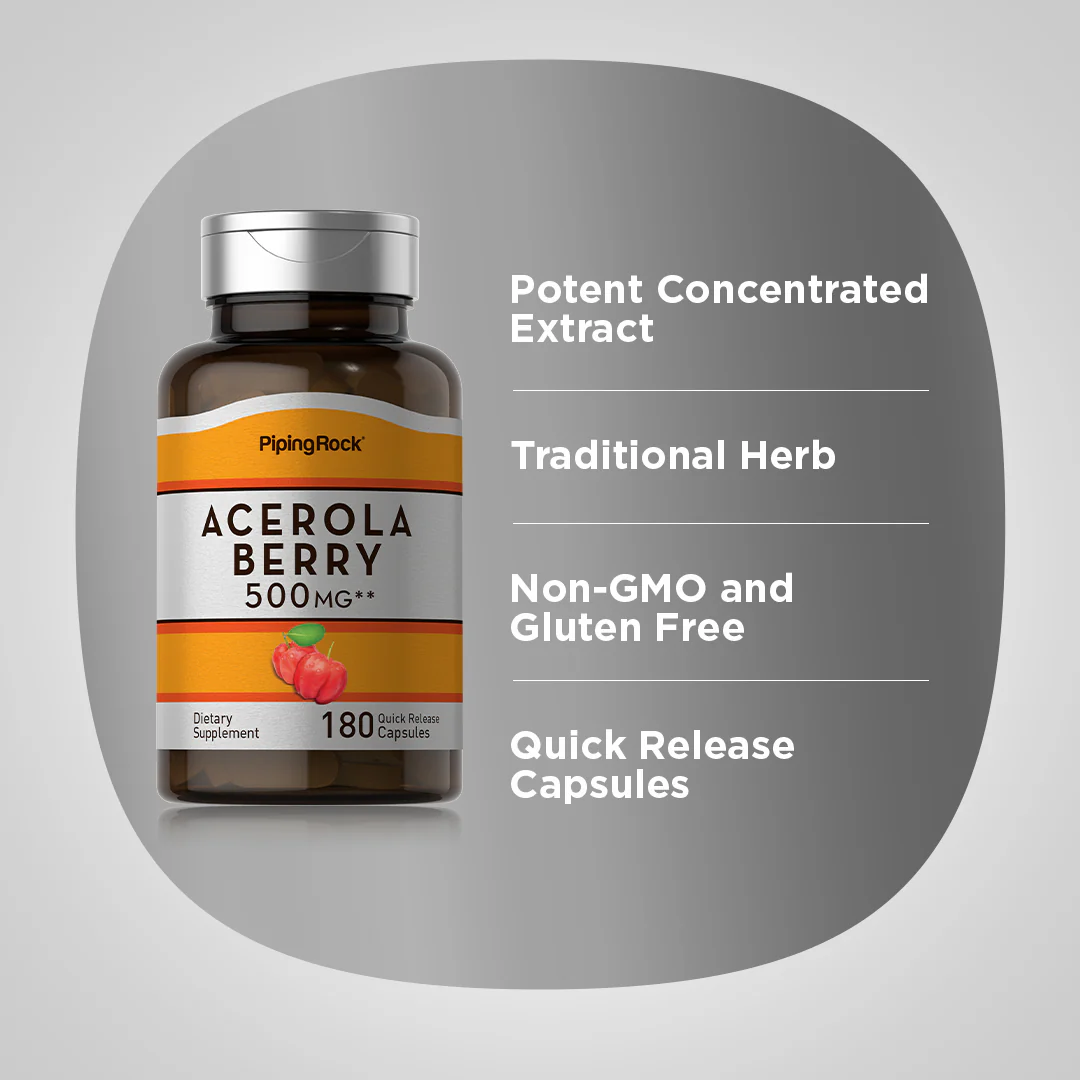 Acerola Berry, 500 mg, 180 Quick Release Capsules - Image 4