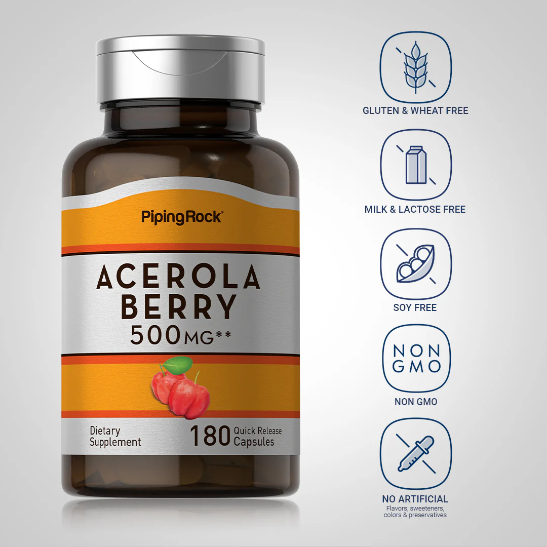 Acerola Berry, 500 mg, 180 Quick Release Capsules - Image 5