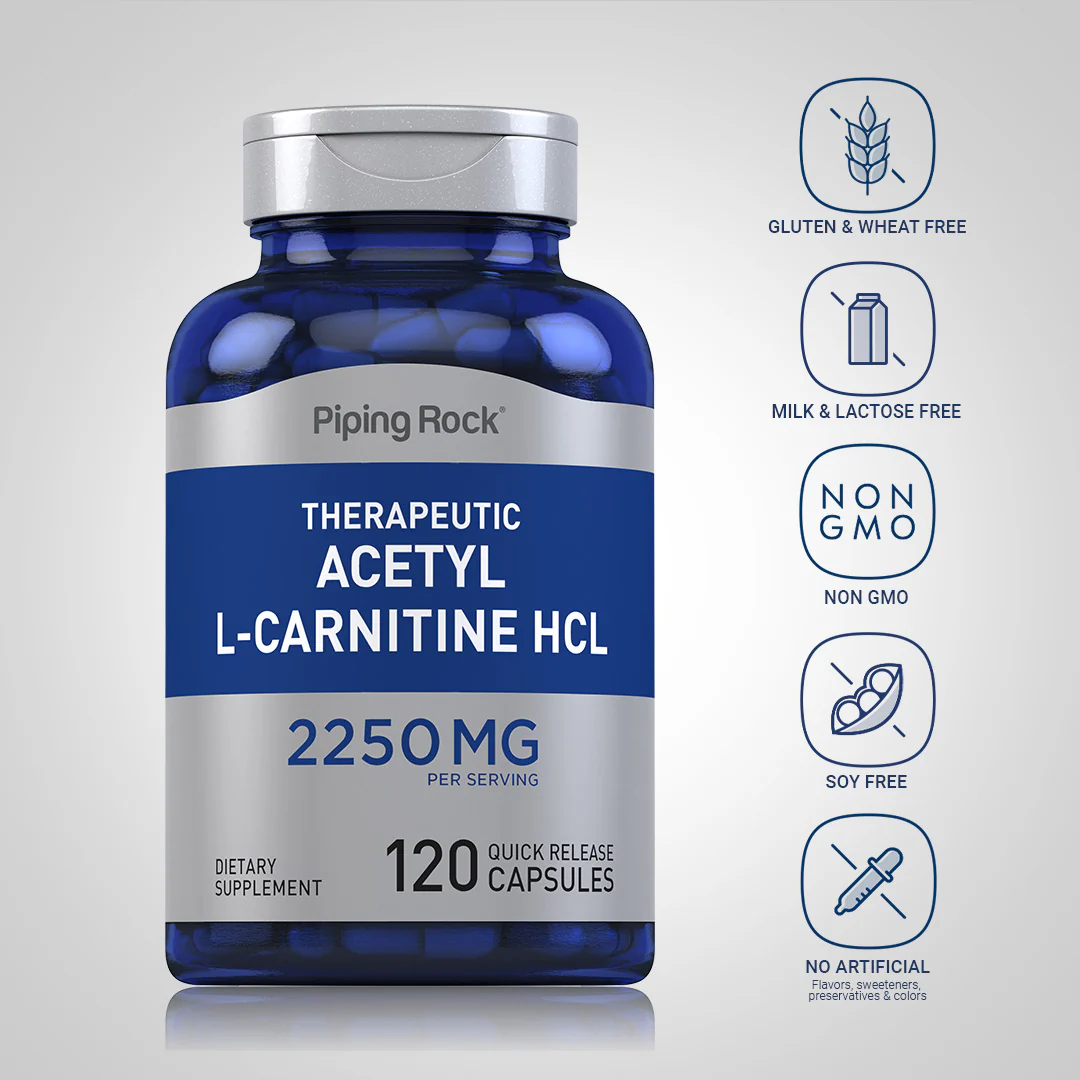Acetyl L-Carnitine, 2250 mg (per serving), 120 Quick Release Capsules, 2  Bottles - Image 4