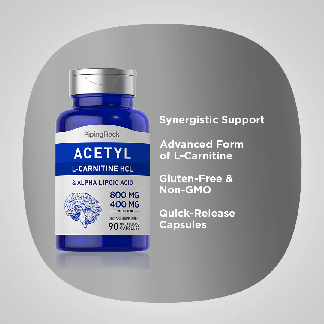 Acetyl L-Carnitine 800 mg & Alpha Lipoic Acid 400 mg, 90 Quick Release Capsules - Image 4