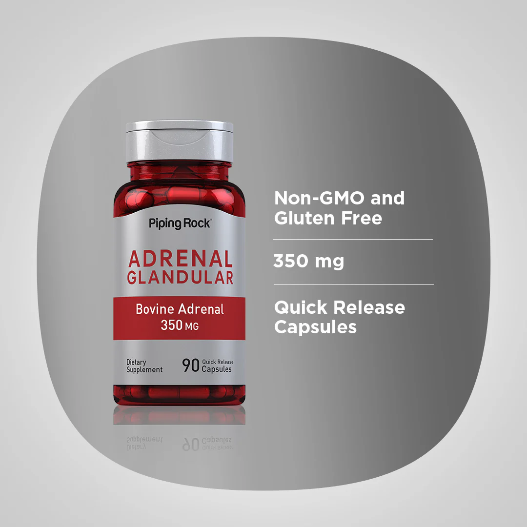 Adrenal Glandular (Bovine), 350 mg, 90 Quick Release Capsules - Image 4