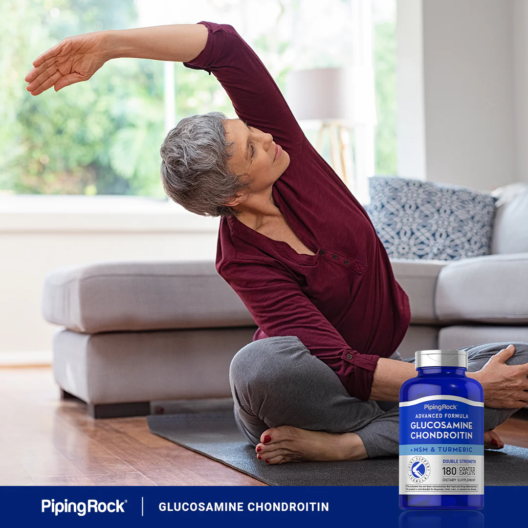 Advanced Double Strength Glucosamine Chondroitin MSM Plus Turmeric, 180 Coated Caplets - Image 7