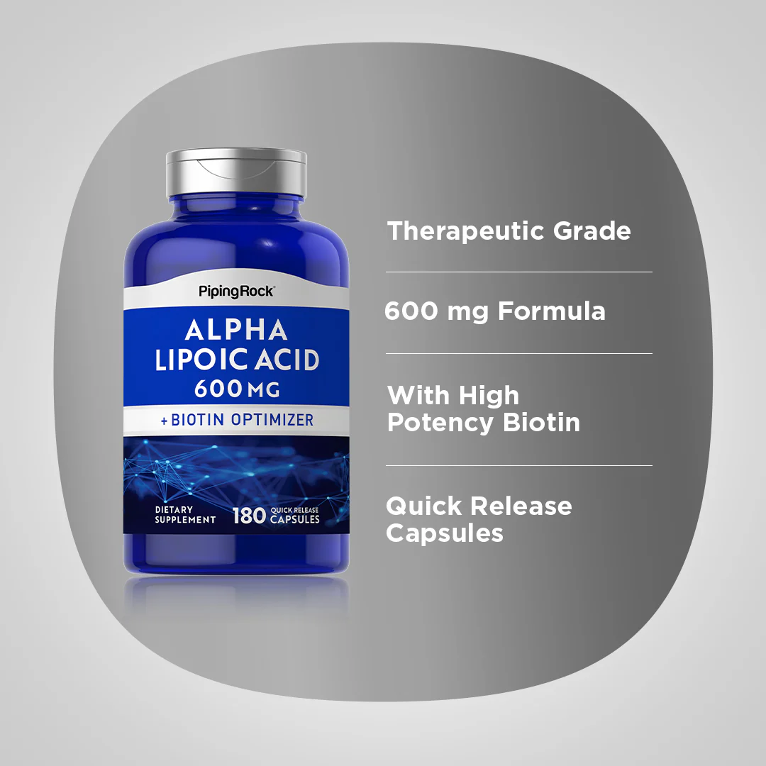 Alpha Lipoic Acid, 600 mg, 180 Quick Release Capsules, 2  Bottles - Image 4