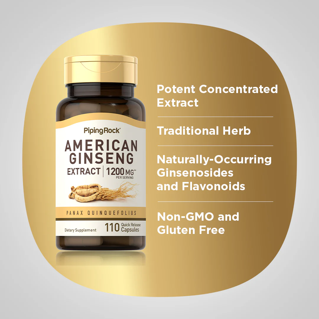 American Ginseng, 1200 mg (per serving), 110 Quick Release Capsules, 2  Bottles - Image 4