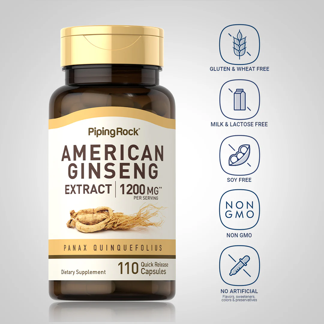 American Ginseng, 1200 mg (per serving), 110 Quick Release Capsules - Image 5