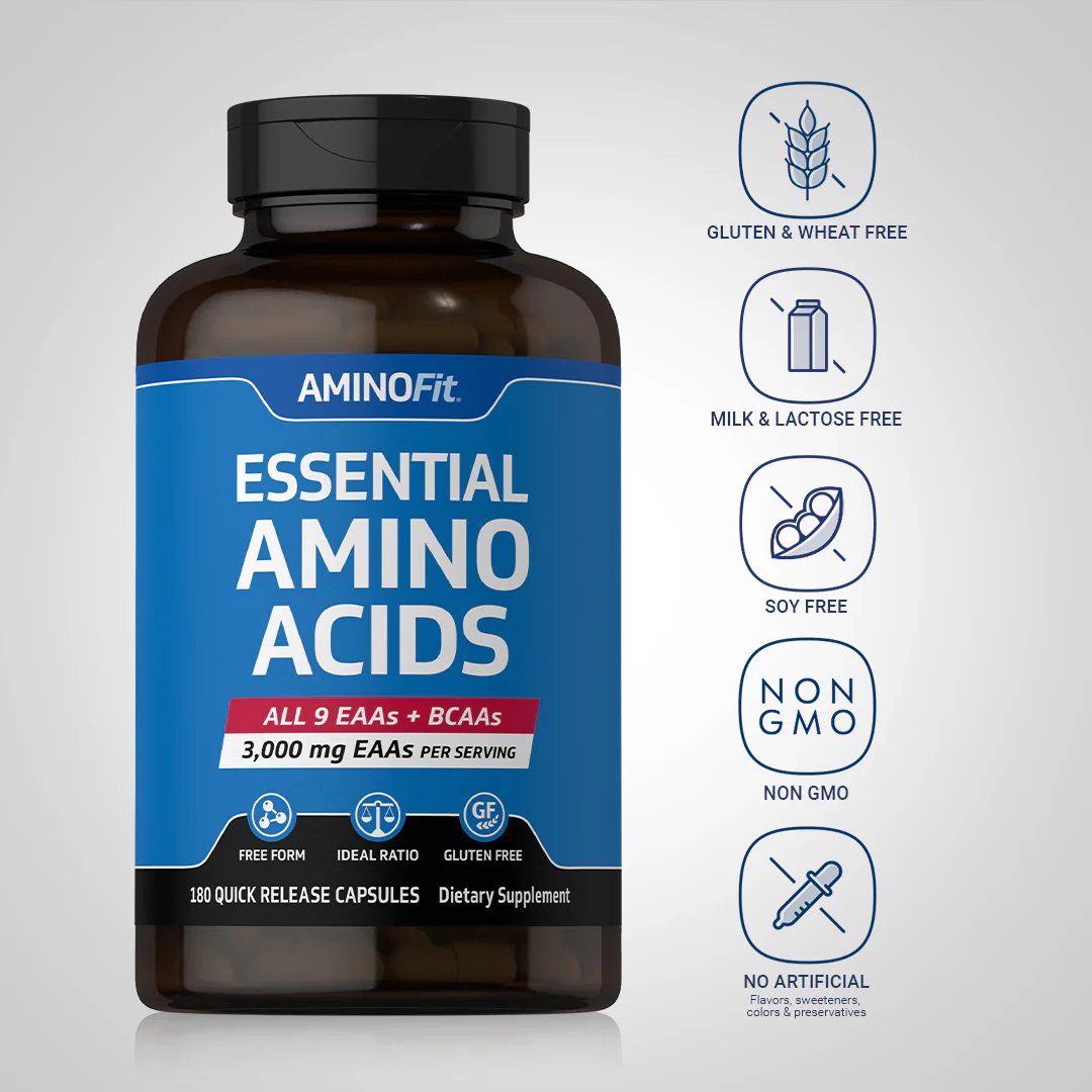 AminoFit Essential Amino Acids, 180 Quick Release Capsules, 2  Bottles - Image 5