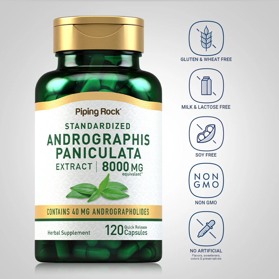 Andrographis Paniculata Extract, 8000 mg, 120 Quick Release Capsules - Image 4