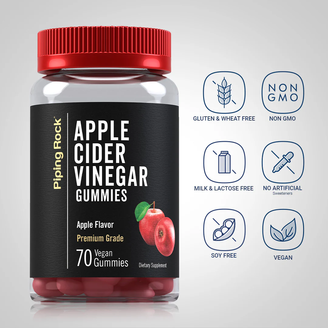 Apple Cider Vinegar (Delicious Apple), 70 Vegan Gummies - Image 5