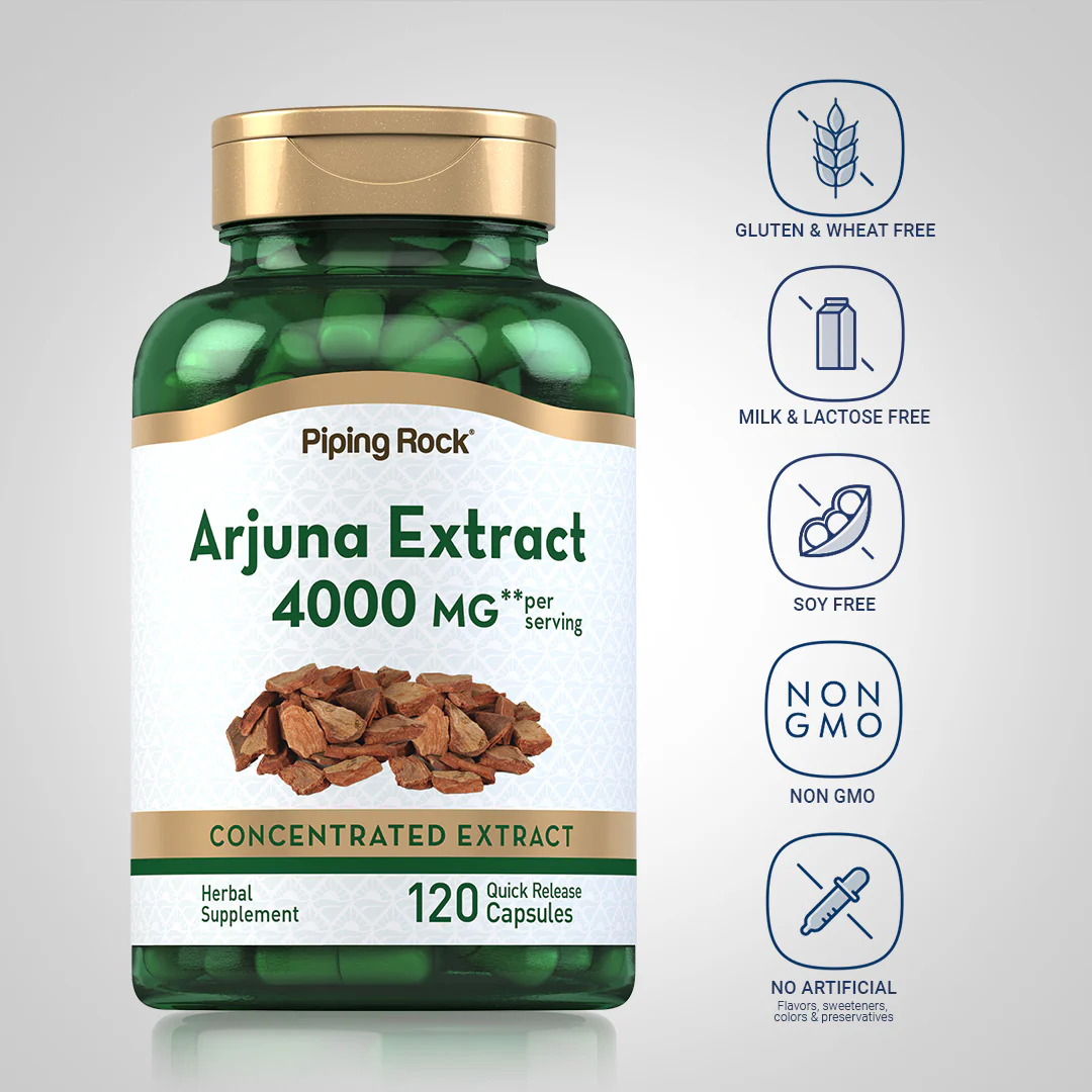Arjuna Standardized Extract, 4000 mg (per serving), 120 Quick Release Capsules, 2  Bottles - Image 5