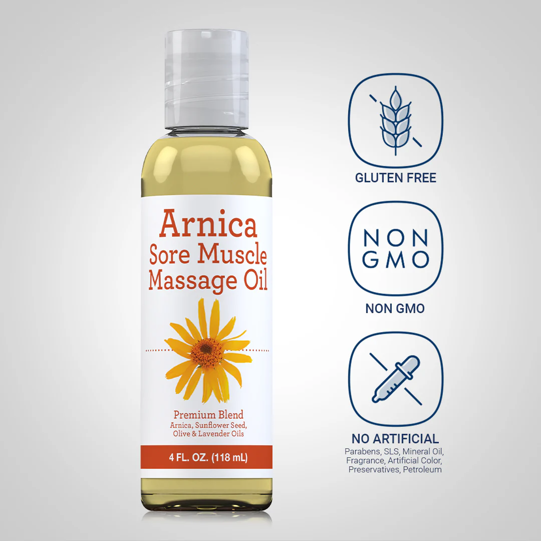 Arnica Massage Oil, 4 fl oz (118 mL) Bottle, 2  Bottles - Image 4