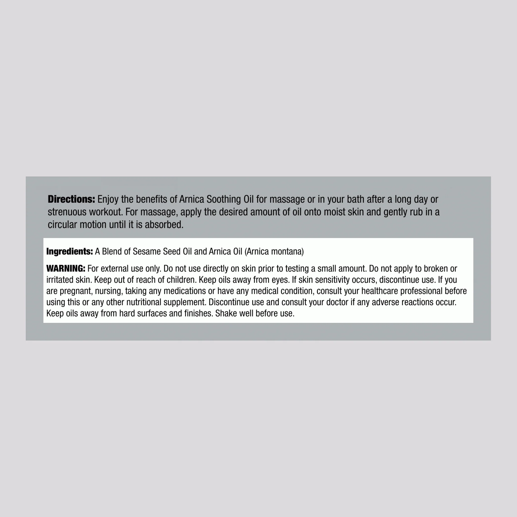 Arnica Oil, 2 fl oz (59 mL) Bottle - Image 2