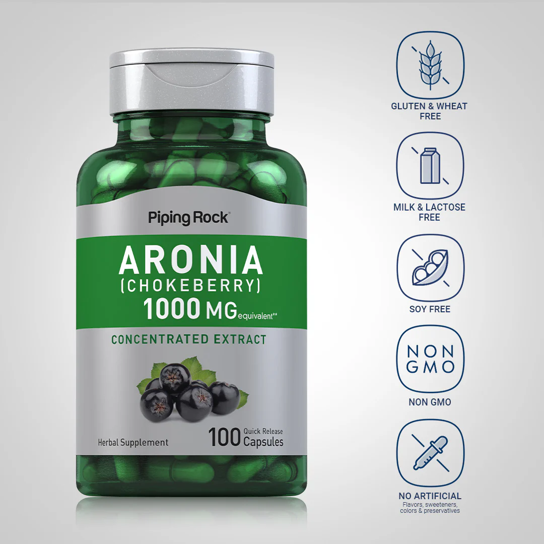 Aronia (Chokeberry), 1000 mg, 100 Quick Release Capsules - Image 5