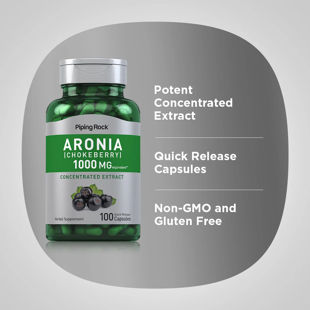 Aronia (Chokeberry), 1000 mg, 100 Quick Release Capsules, 2  Bottles - Image 4