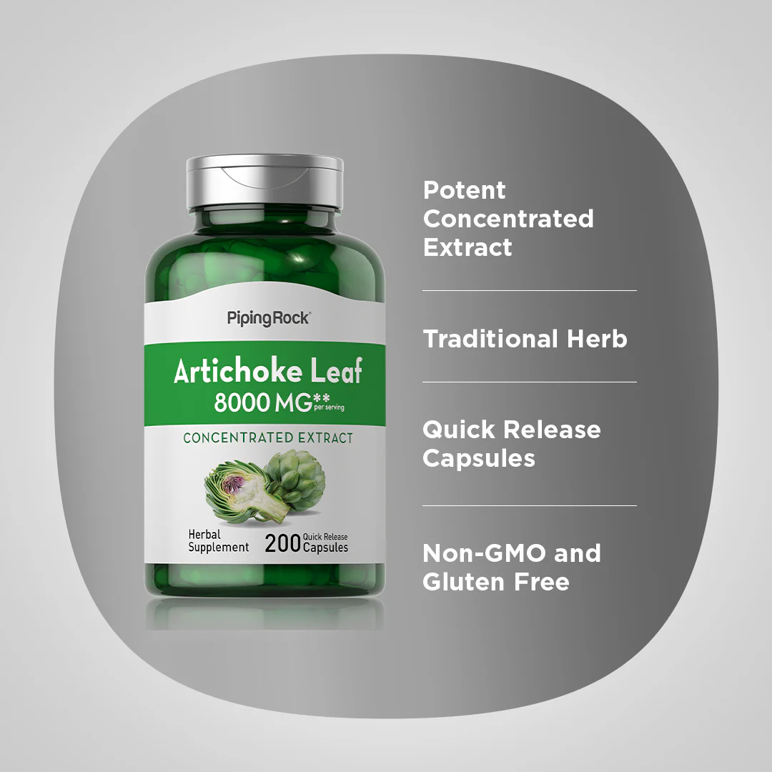 Artichoke Leaf, 8000 mg (per serving), 200 Quick Release Capsules, 2  Bottles - Image 4