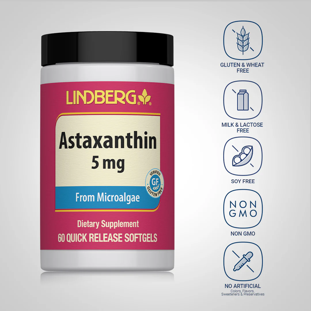 Astaxanthin, 5 mg, 60 Quick Release Softgels - Image 4