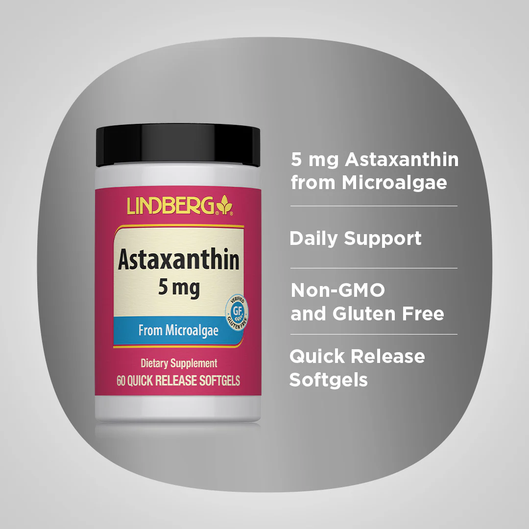 Astaxanthin, 5 mg, 60 Quick Release Softgels, 2  Bottles - Image 3