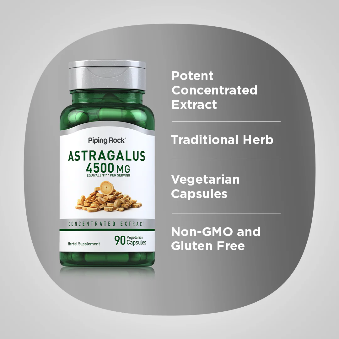 Astragalus Root, 4500 mg (per serving), 90 Vegetarian Capsules, 2  Bottles - Image 4