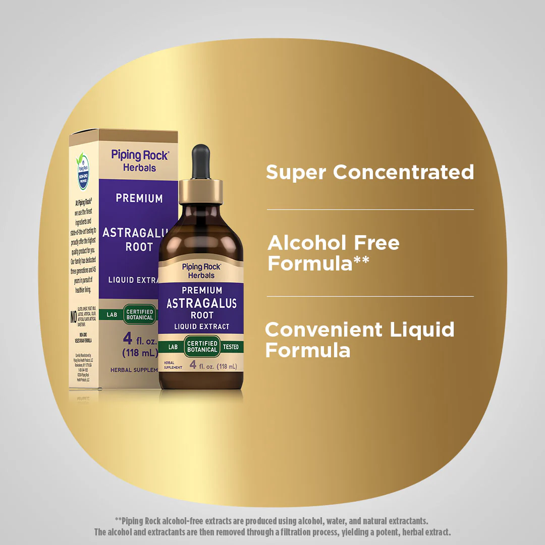 Astragalus Root Liquid Extract (Alcohol Free), 4 fl oz (118 mL) Dropper Bottle - Image 3