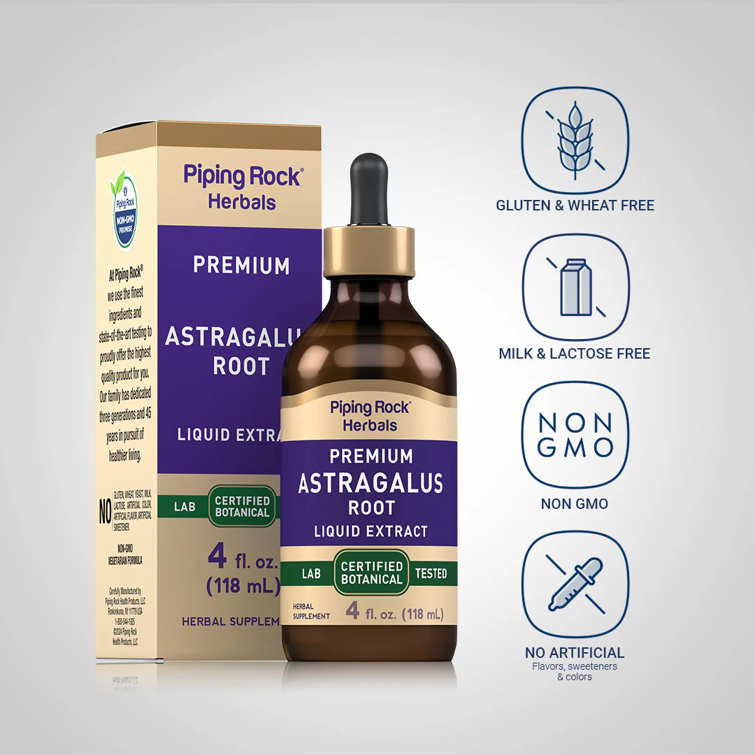 Astragalus Root Liquid Extract (Alcohol Free), 4 fl oz (118 mL) Dropper Bottle - Image 4