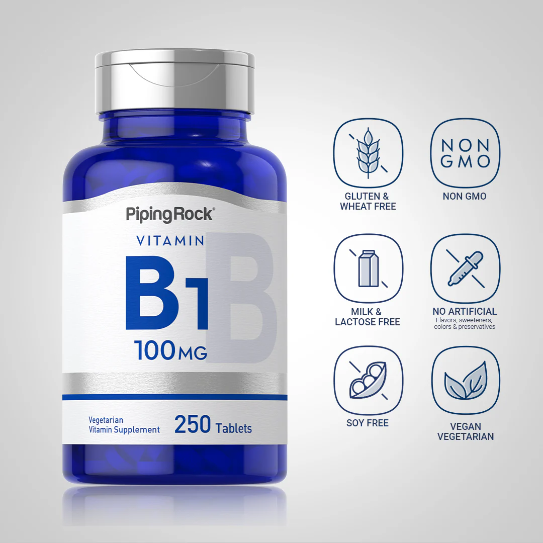 B-1 (Thiamin), 100 mg, 250 Vegetarian Tablets, 2  Bottles - Image 5