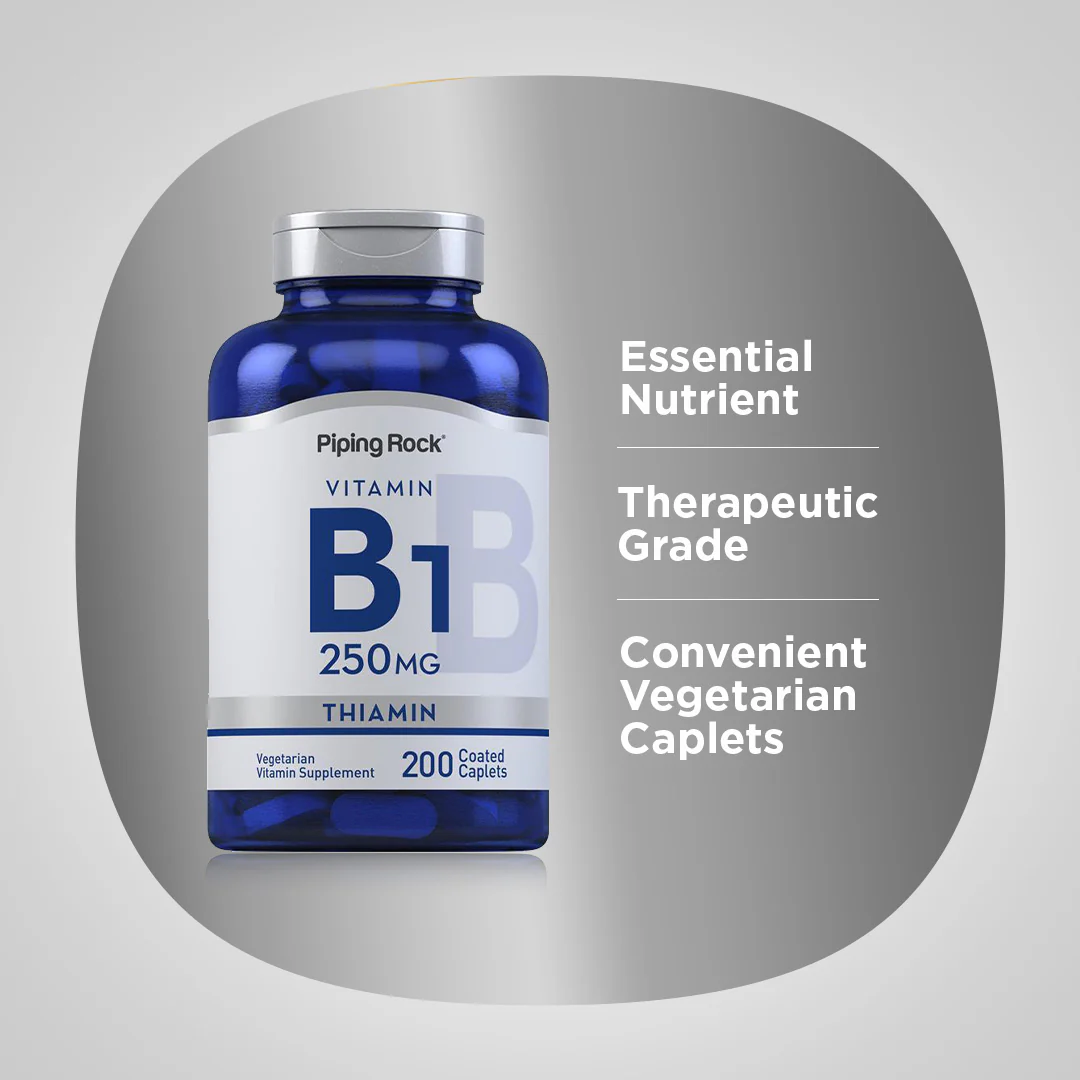 B-1 (Thiamin), 250 mg, 200 Coated Caplets, 2  Bottles - Image 3