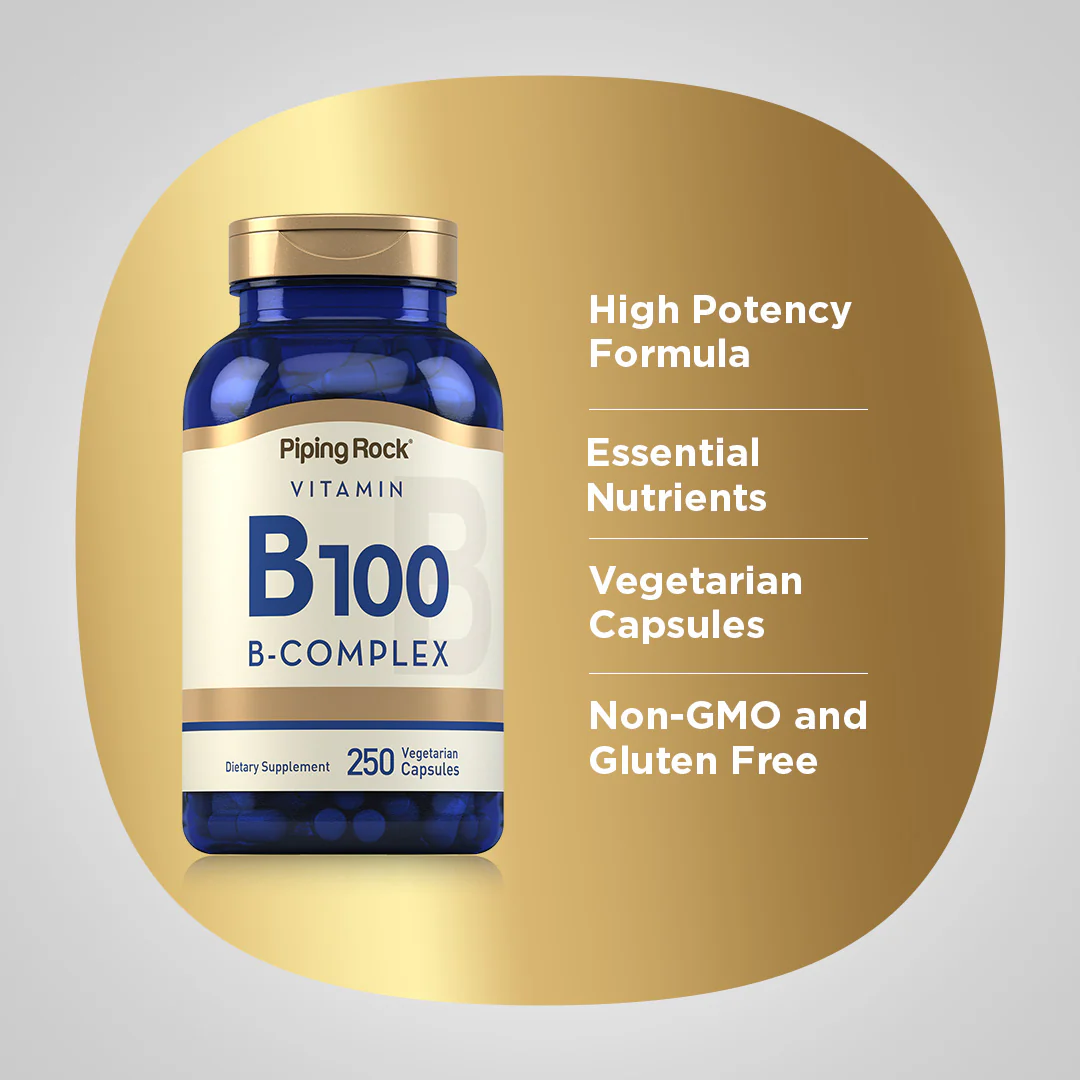 B-100 Vitamin B Complex, 250 Vegetarian Capsules - Image 4