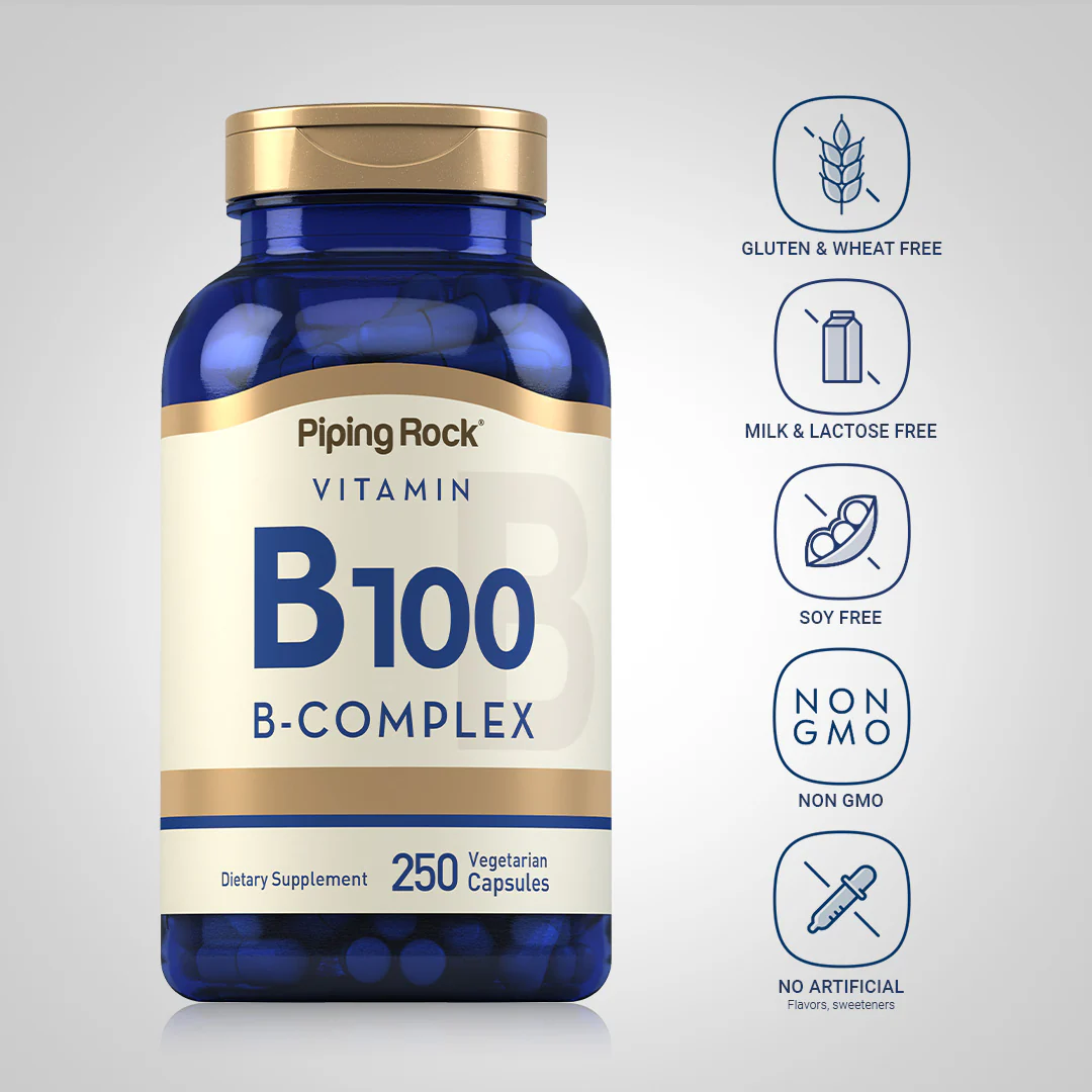 B-100 Vitamin B Complex, 250 Vegetarian Capsules - Image 5