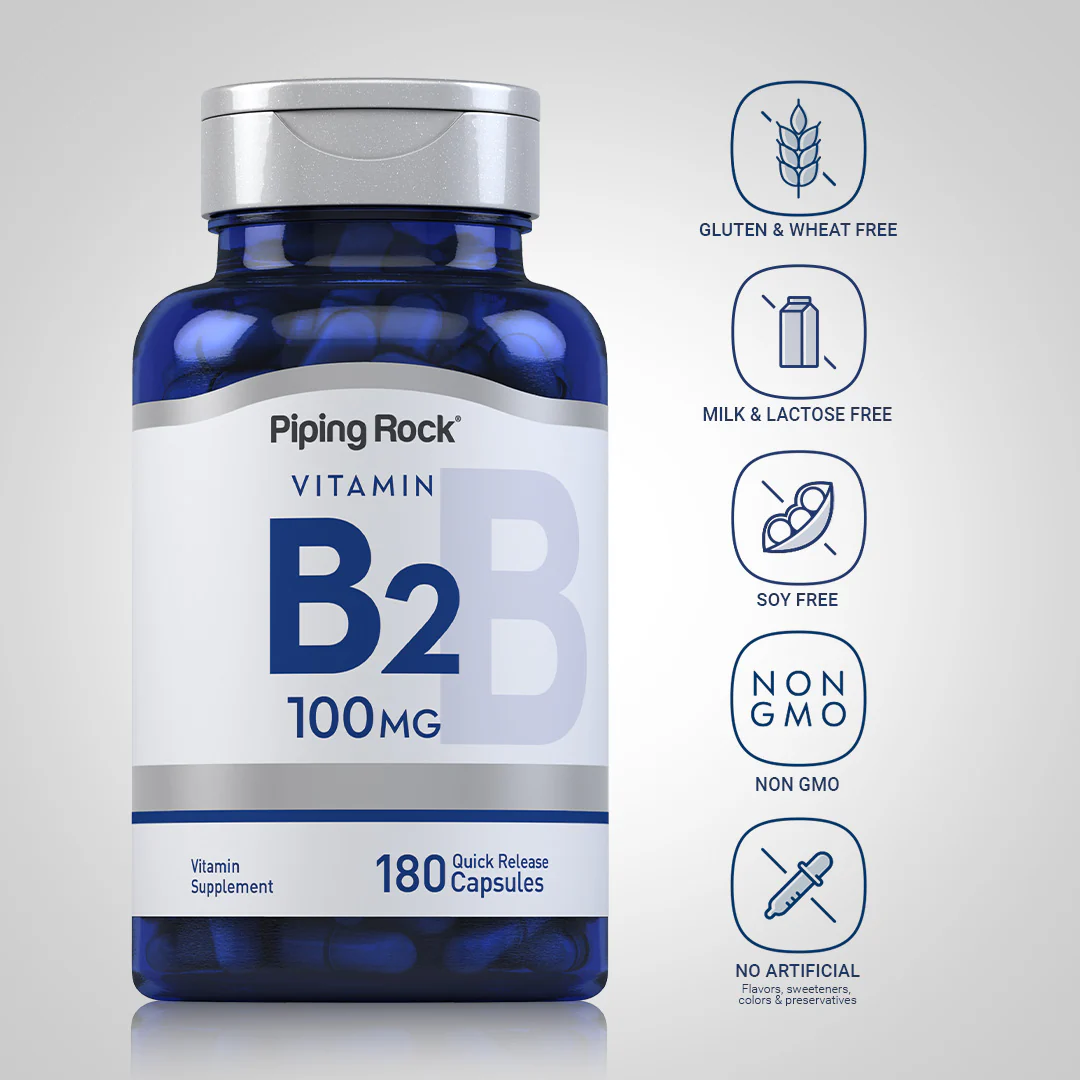 B-2 (Riboflavin), 100 mg, 180 Quick Release Capsules, 2  Bottles - Image 5