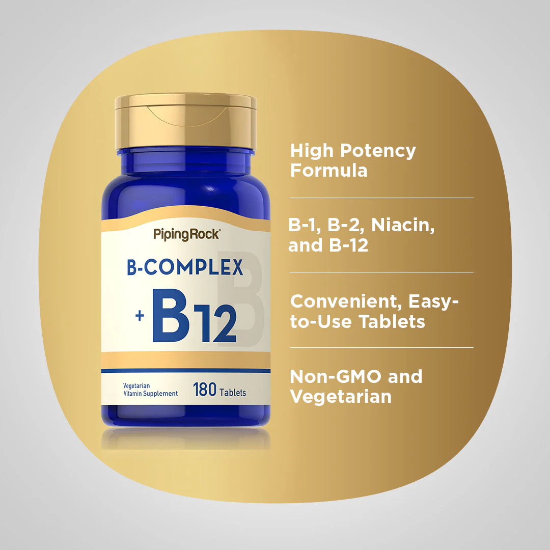 B Complex Plus Vitamin B-12, 180 Tablets, 2  Bottles - Image 4