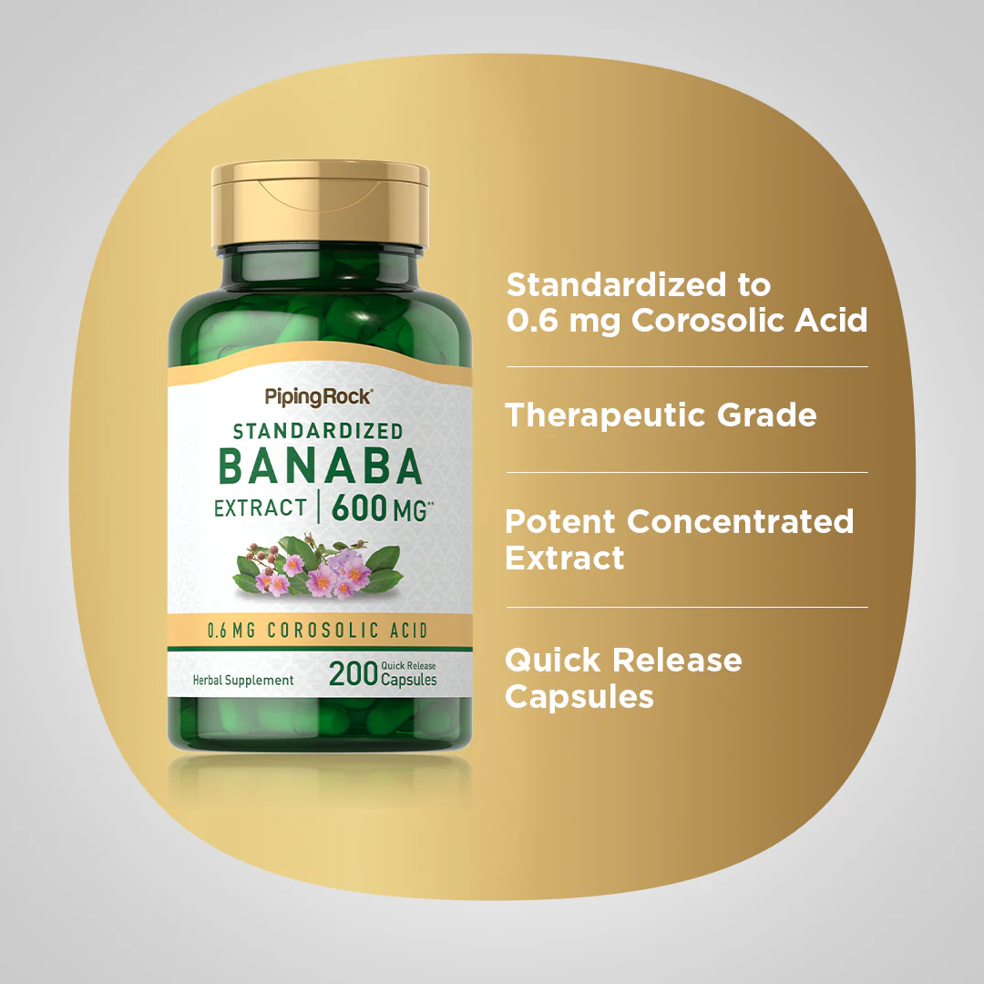 Banaba Extract (0.6 mg Corosolic Acid), 600 mg, 200 Quick Release Capsules - Image 4