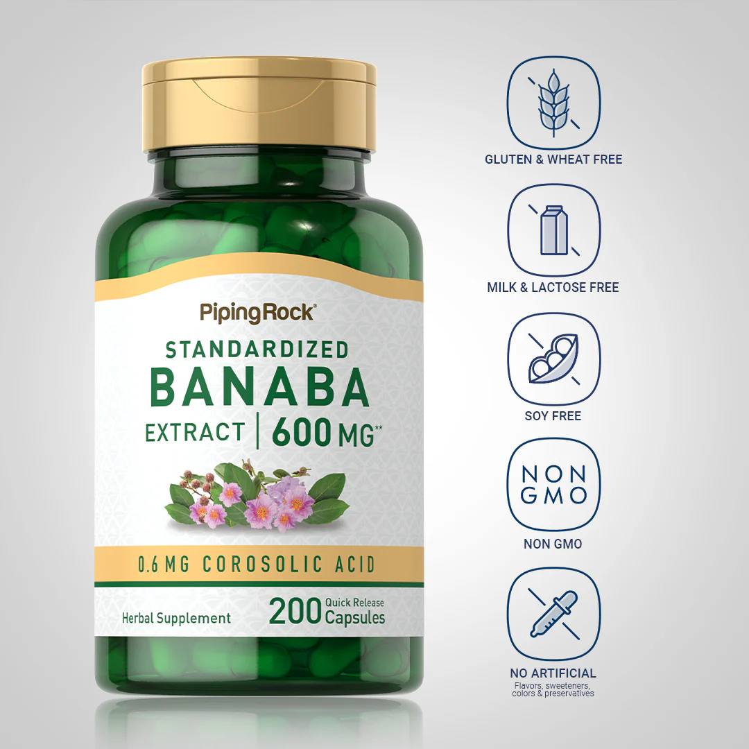 Banaba Extract (0.6 mg Corosolic Acid), 600 mg, 200 Quick Release Capsules - Image 5