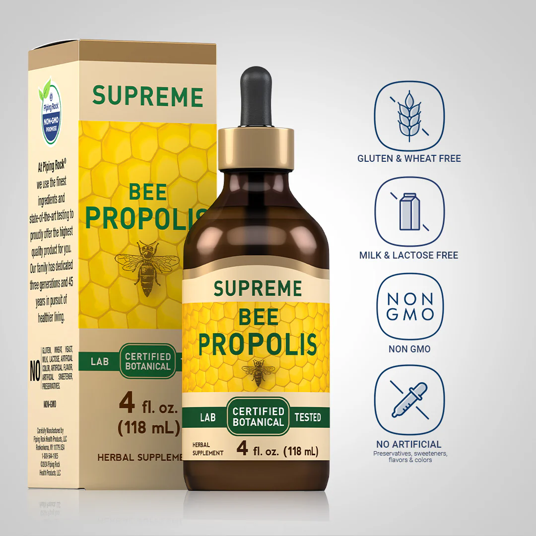 Bee Propolis, 4 fl oz (118 mL) Dropper Bottle - Image 4