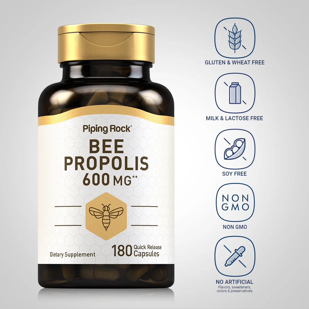 Bee Propolis, 600 mg, 180 Quick Release Capsules - Image 5