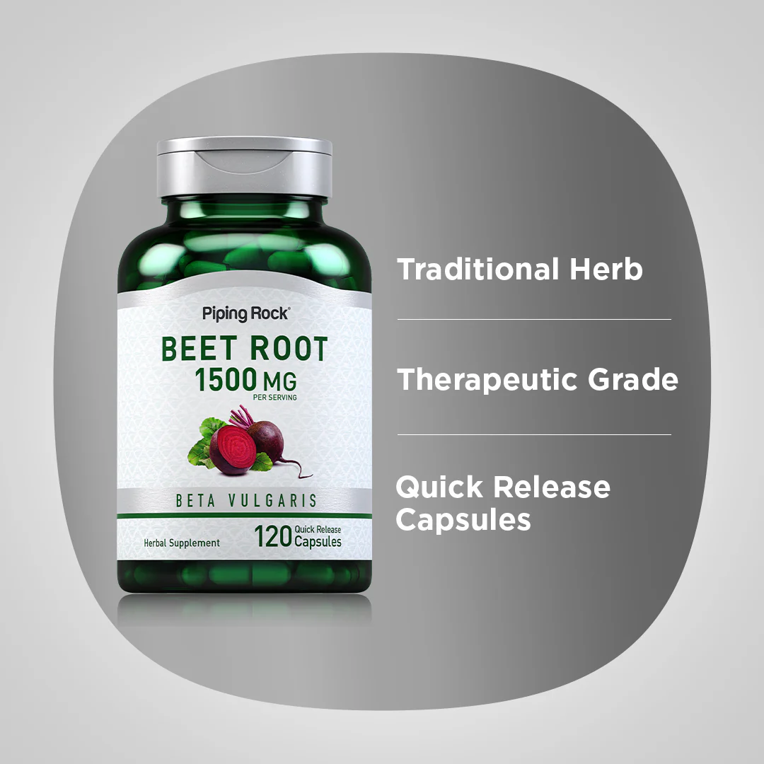 Beet Root, 1500 mg (per serving), 120 Quick Release Capsules, 2  Bottles - Image 4