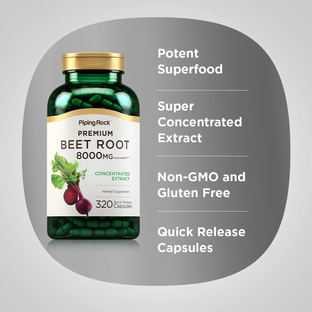 Beet Root Concentrated Extract, 8000 mg, 320 Quick Release Capsules, 2  Bottles - Image 3