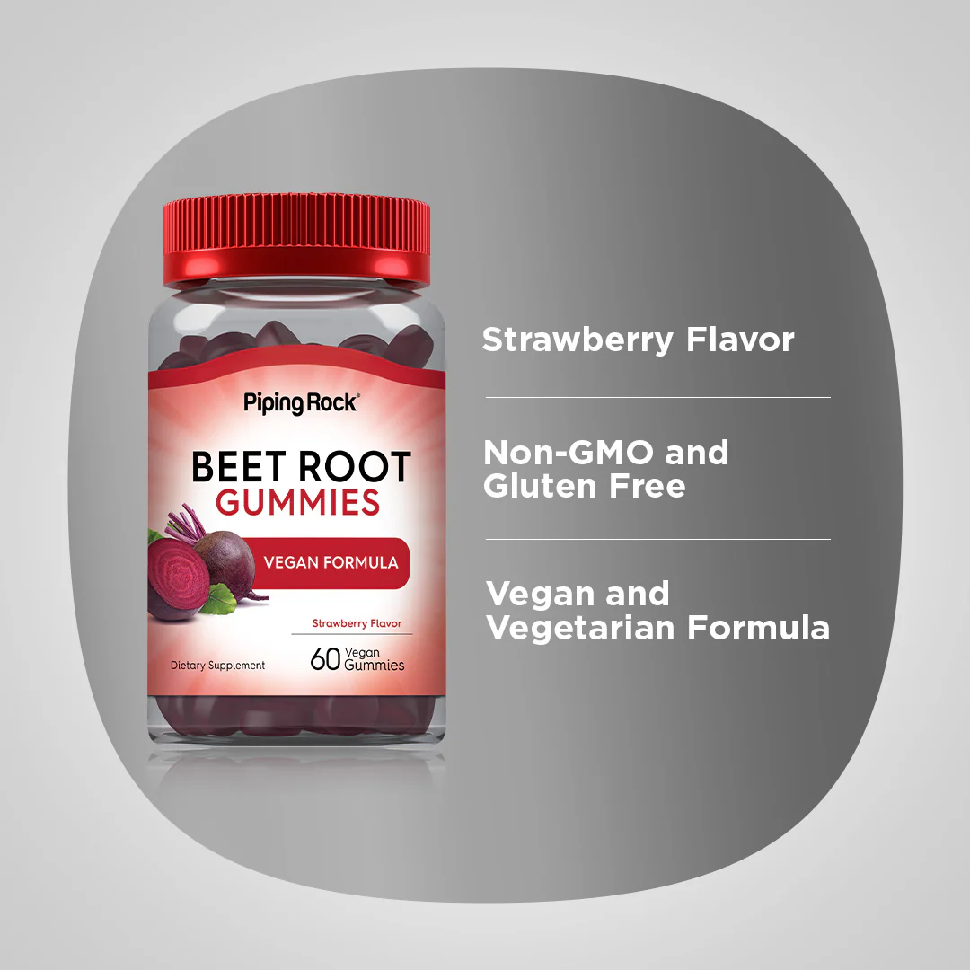 Beet Root (Strawberry), 60 Vegan Gummies - Image 3