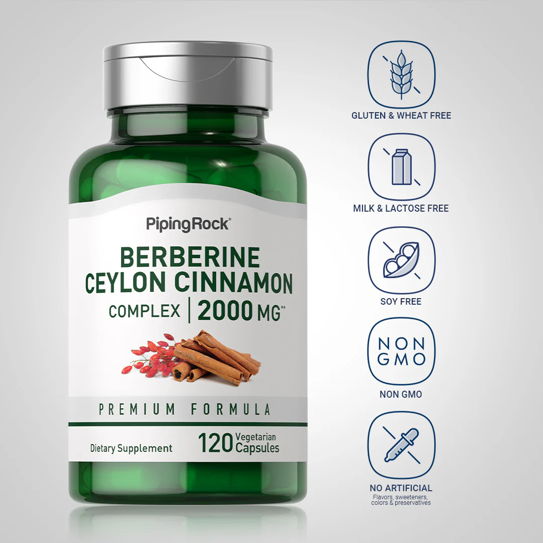 Berberine Ceylon Cinnamon Complex, 2000 mg, 120 Vegetarian Capsules - Image 5