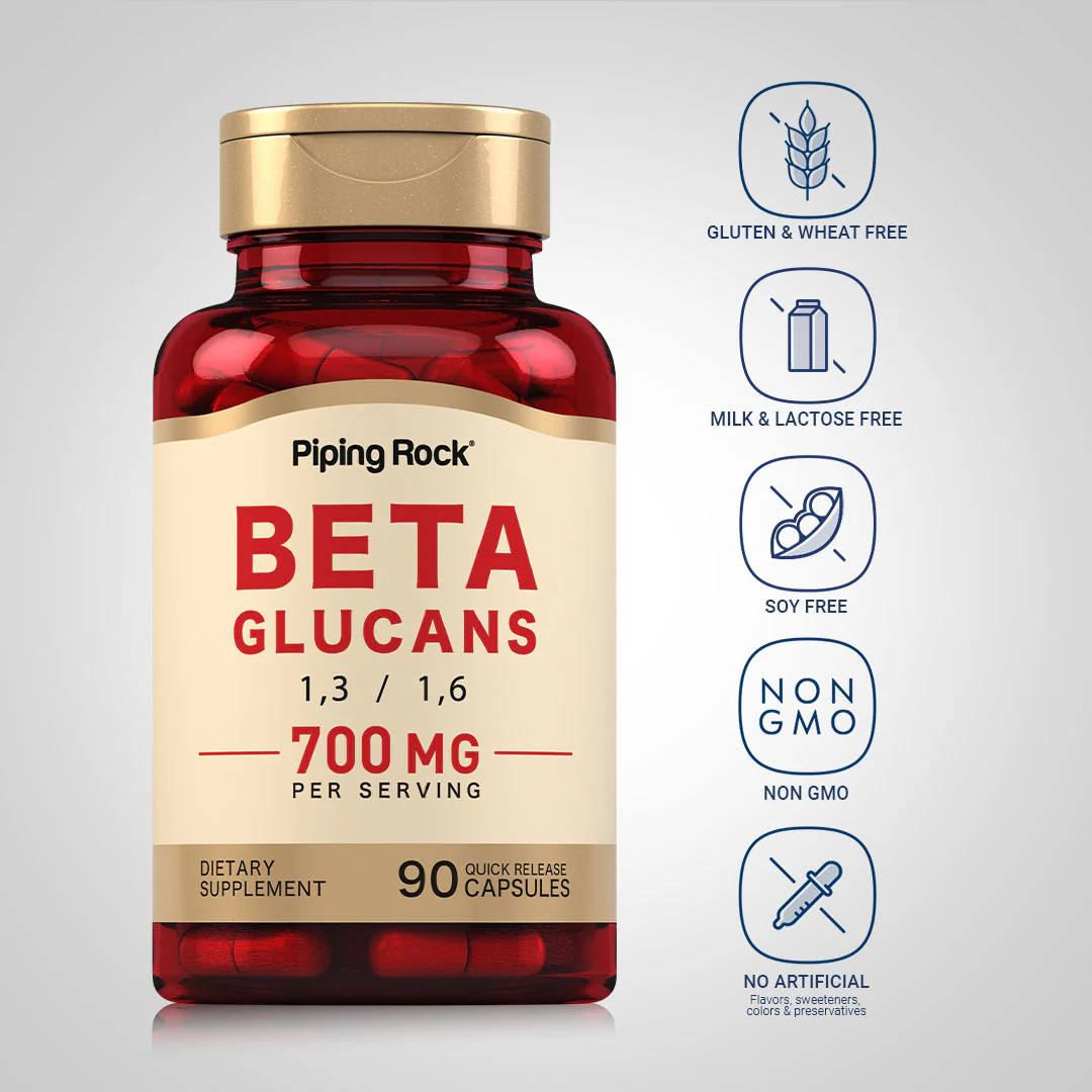 Beta 1,3/1,6-D-Glucan, 700 mg (per serving), 90 Quick Release Capsules, 2  Bottles - Image 5