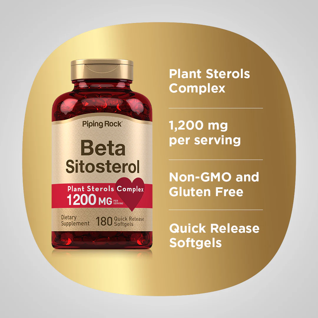 Beta Sitosterol, 1200 mg (per serving), 180 Quick Release Softgels, 2  Bottles - Image 4