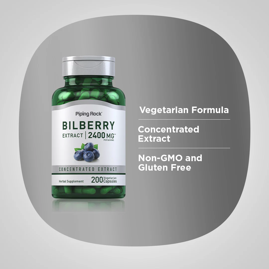 Bilberry Extract, 2400 mg (per serving), 200 Vegetarian Capsules - Image 4