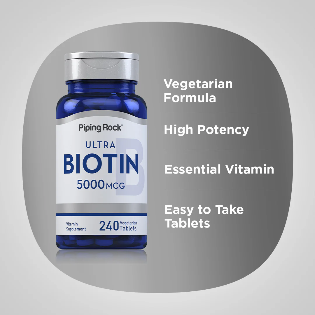 Biotin, 5000 mcg, 240 Tablets - Image 4
