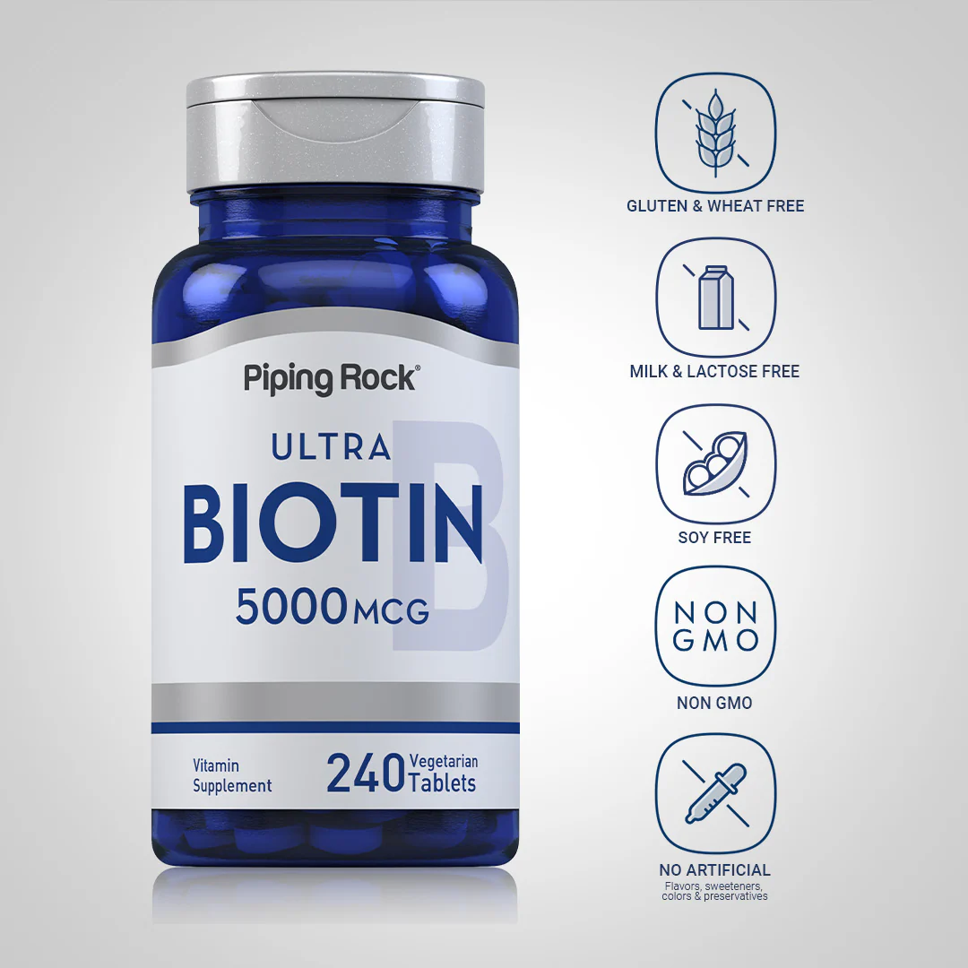 Biotin, 5000 mcg, 240 Tablets - Image 5