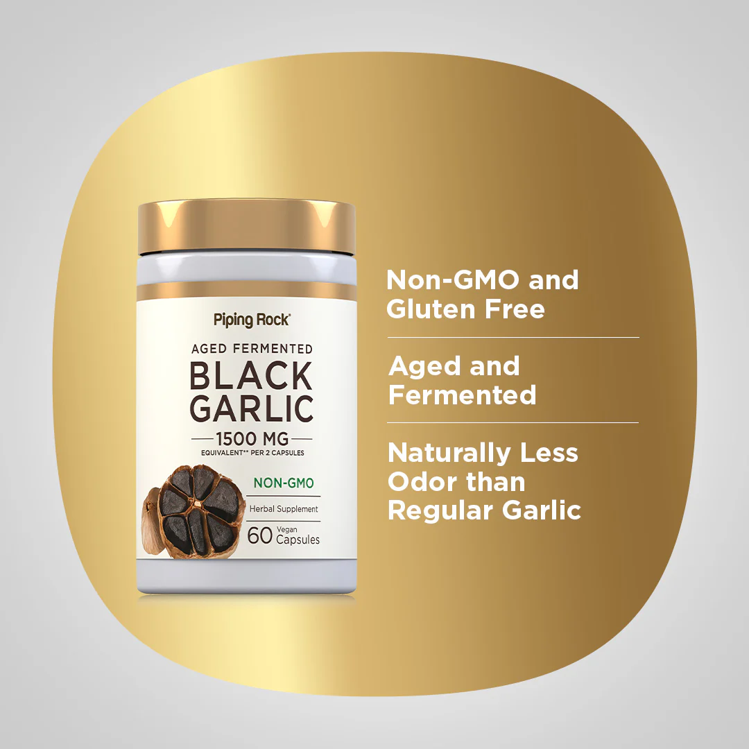 Black Garlic, 1500 mg (per serving), 60 Vegan Capsules - Image 4