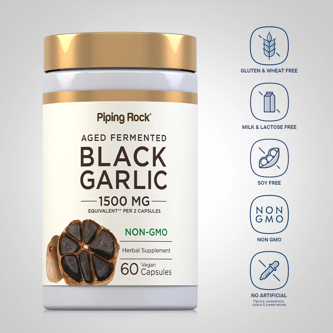 Black Garlic, 1500 mg (per serving), 60 Vegan Capsules - Image 5