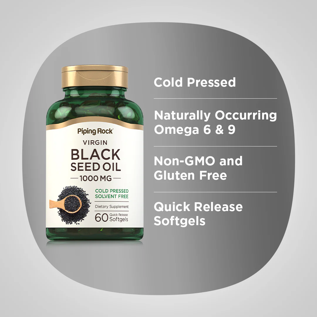 Black Seed Oil, 1000 mg, 60 Quick Release Softgels - Image 4
