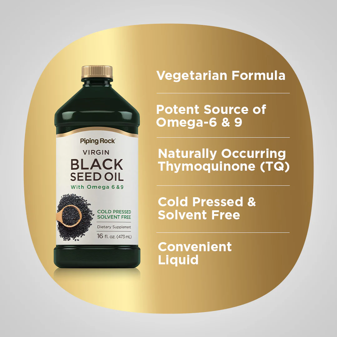 Black Seed Oil (Cumin Seed) - Cold Pressed, 16 fl oz (473 mL) Bottle - Image 3