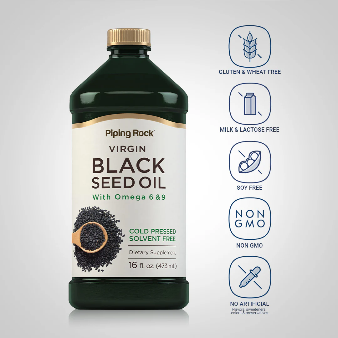 Black Seed Oil (Cumin Seed) - Cold Pressed, 16 fl oz (473 mL) Bottles, 3  Bottles - Image 4