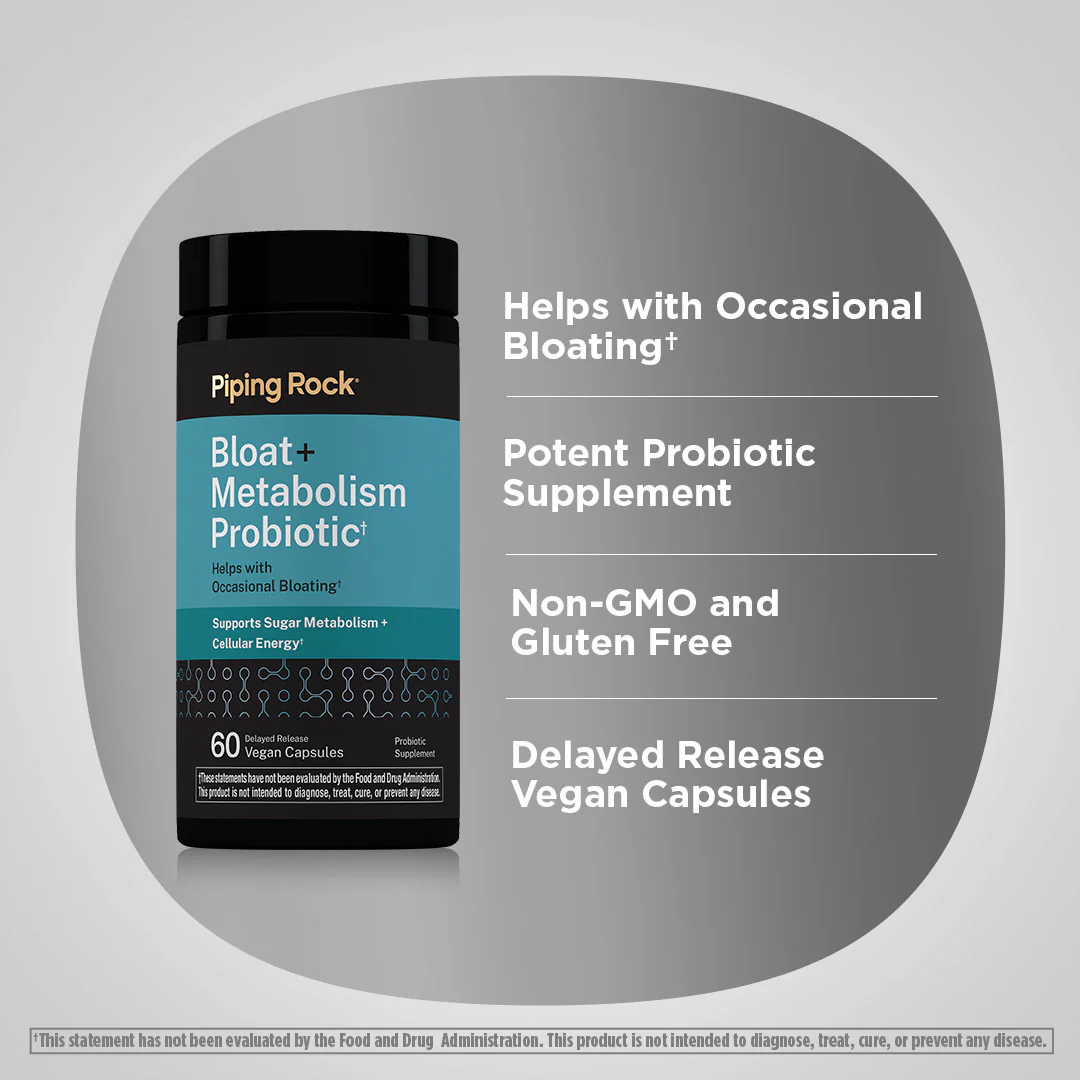 Bloat + Metabolism Probiotic, 60 Delayed Release Vegan Caps - Image 3