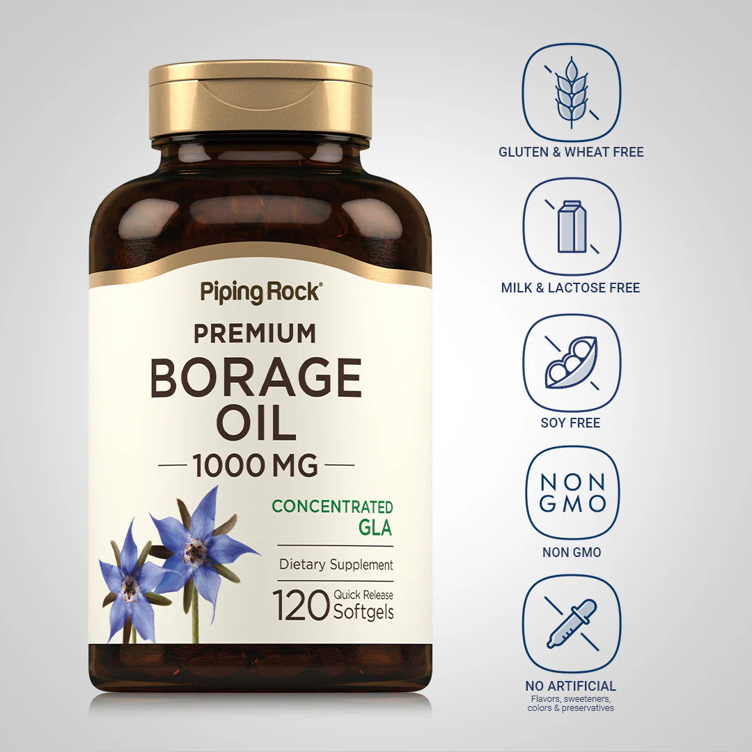 Borage Oil (GLA), 1000 mg, 120 Quick Release Softgels, 2  Bottles - Image 6